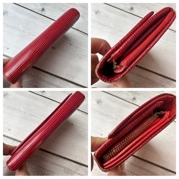 AUTHENTIC Louis Vuitton Epi Porte Leather Bifold Wallet. Red. - Picture 10 of 16